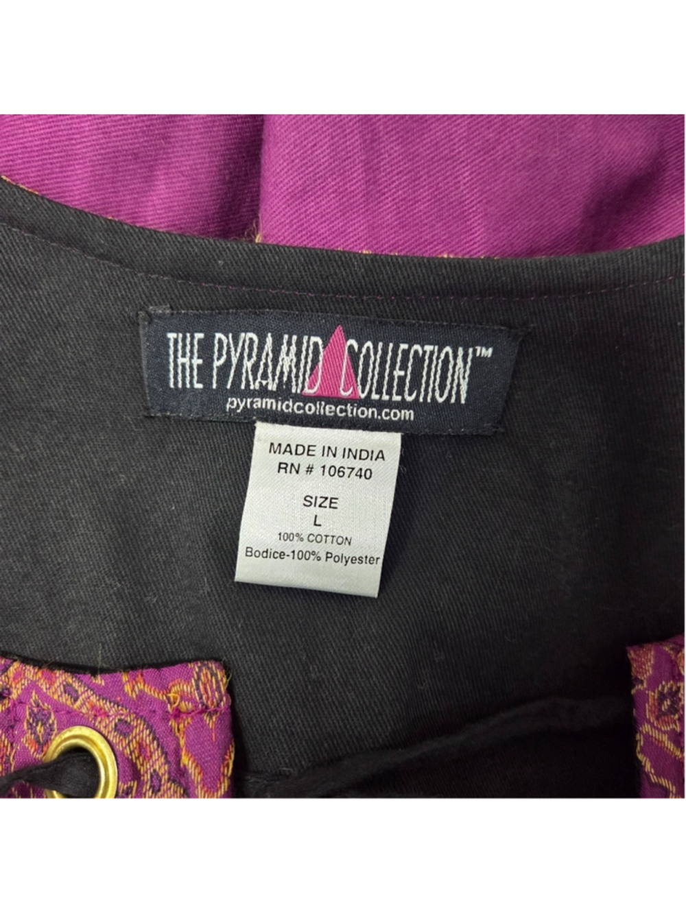 The Pyramid Collection Purple Lace-Up Maxi Dress Fairycore Renaissance Size L - Picture 5 of 5